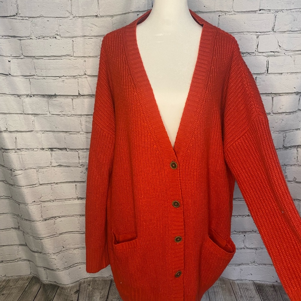 Sanctuary Oversized Cardigan (3x) red/orange color